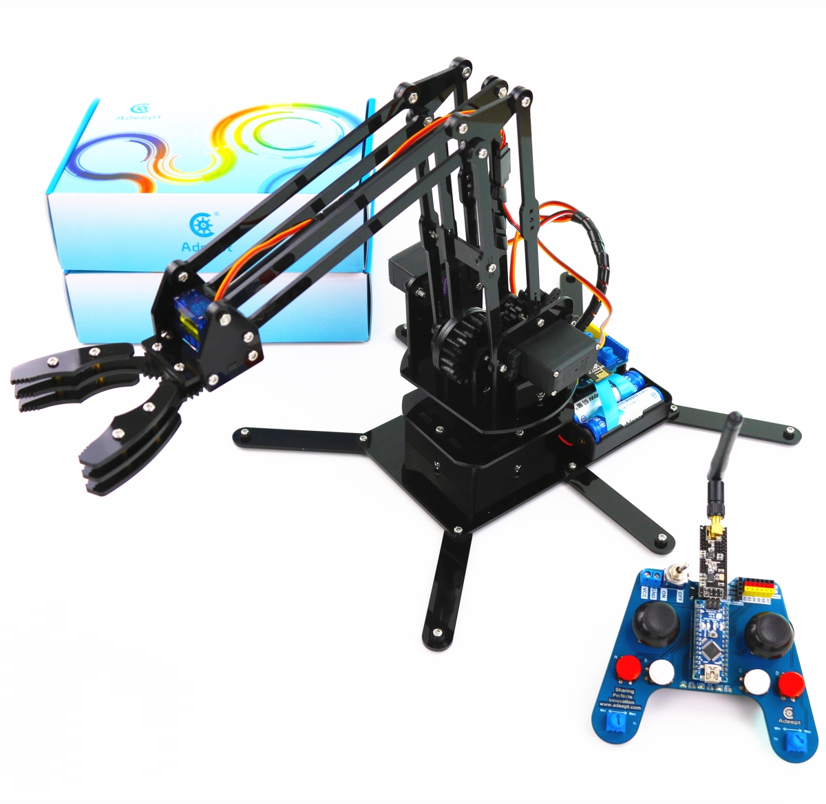 Adeept Arduino Compatible Robotic Arm Kit Based On Arduino Uno R3 And