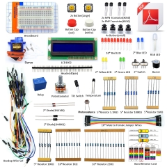 Adeept Project 1602 LCD Starter Kit for Arduino UNO R3 Mega2560 Nano Servo Relay LCD1602 Beginner/Starter Kit for Arduino with PDF Guidebook