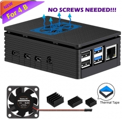 Raspberry Pi 4 Case, Raspberry Pi Case with Removable Top Panel Cooling Fan, Raspberry Pi 4 Heatsink Raspberry Pi 4 Fan for Raspberry Pi 4 Model B, Pi