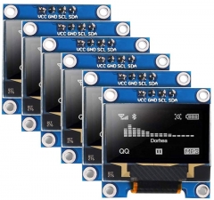 6PCS 0.96 OLED Display Module 12864 128x64 Pixel LCD White Light SSD1306 Driver Board I2C Serial 0.96 inch IIC Chip 4 Pin Self-Luminous Display Boar