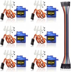 6 PCS SG90 Micro Servo Motor 9G for RC Helicopter Airplane Remote Control for Arduino Raspberry Pi(Include Dupont Cable)