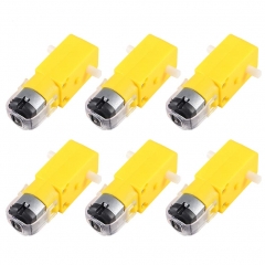 6pcs DC Electric Motor 3V-6V Dual Shaft Geared TT Magnetic Gearbox Engine(1:48 Reduction Ratio)
