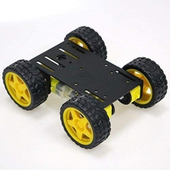 Metal 4WD Smart Robot Car Chassis Kit, Robotic Cars C101 Platform Model with 4pcs TT Encoder DC Motor & Wheels