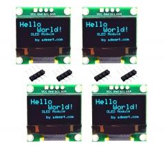 Adeept 4pcs 0.96 Inch OLED Module 12864 128x64 SSD1306 IIC I2C Serial Self-Luminous Display Board Compatible with Arduino Raspberry Pi and MCU(Blue)