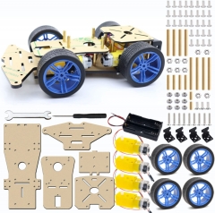 Robot Car Clasis Kit for Arduino/UNO R3/Mega 2560/Raspberry Pi, 4WD Smart Robotic Car Base DIY Kit for Building Programming Learning