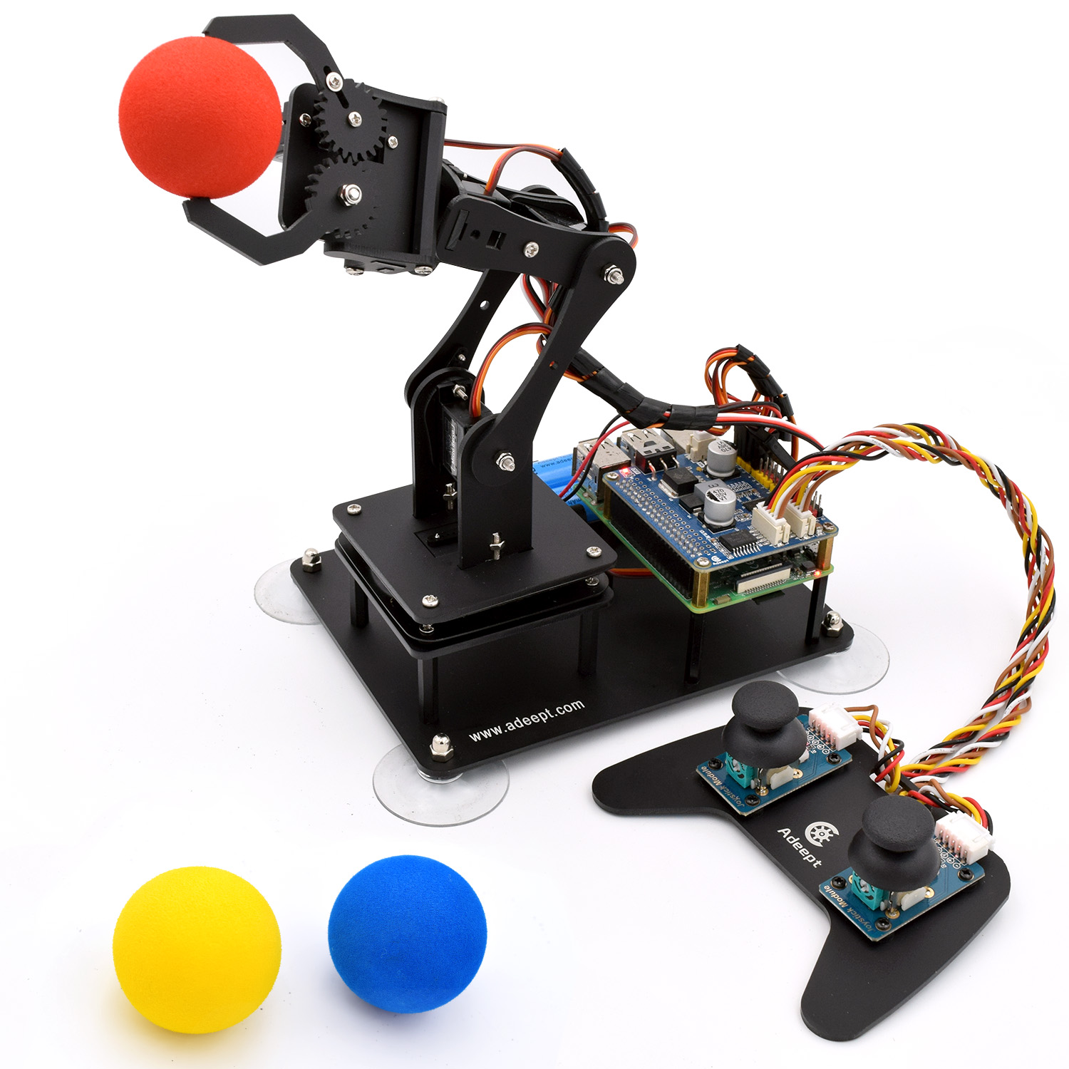 Adeept 5-DOF Robotic Arm Kit for Raspberry Pi 4 B 3 B+ B A+, Programmable DIY Coding STEM Educational 5 Axis Robot Arm with Python Code and Tutorials