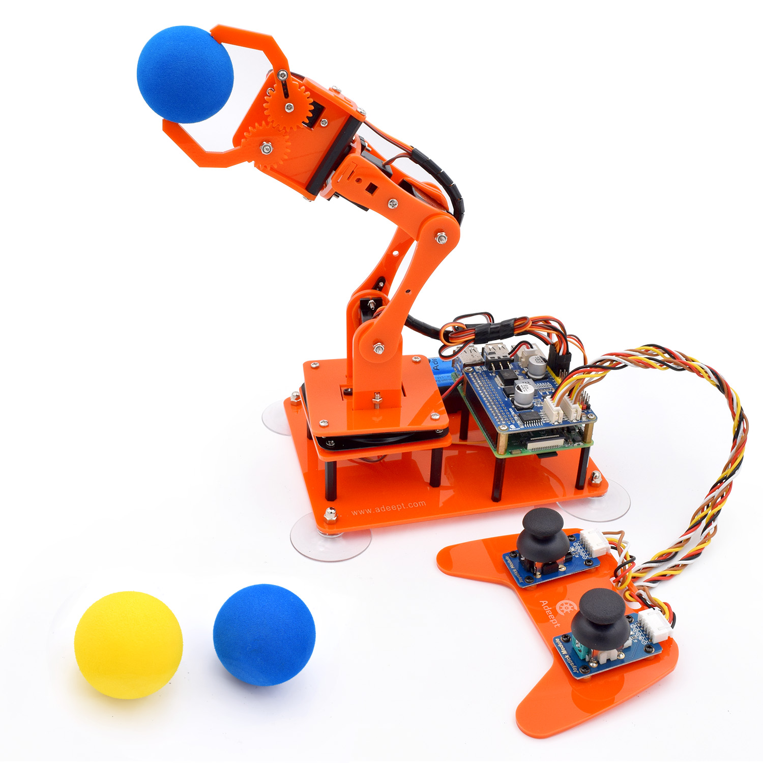 Adeept 5-DOF Robotic Arm Kit for Raspberry Pi 4 B 3 B+ B A+, Programmable DIY Coding STEM Educational 5 Axis Robot Arm with Python Code and Tutorials