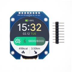 1.28'' LCD Display Module, RGB 240x240 GC9A01 Driver SPI Interface 240x240 Resolution for Instrument Display