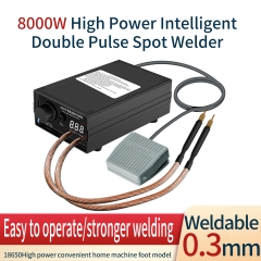 Spot Welder, 8000W Adjustable 18650 Battery Spot Welding Machine Rechargeable Portable Spot Welding Equipment DIY Kit with 9600mAh Battery