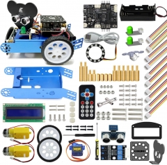 Smart Robot Car Starter Kit for Arduino, Electronics Programming Car Kit for Teens and Adults, Obstacle Avoidance, Line Tracking, Light Show