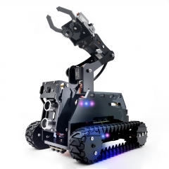 Adeept RaspTank WiFi Wireless Smart Robot Car Kit for Raspberry Pi 4/3 Model B+/B, Tank Tracked Robot with 4-DOF Robotic Arm, OpenCV Target Tracking