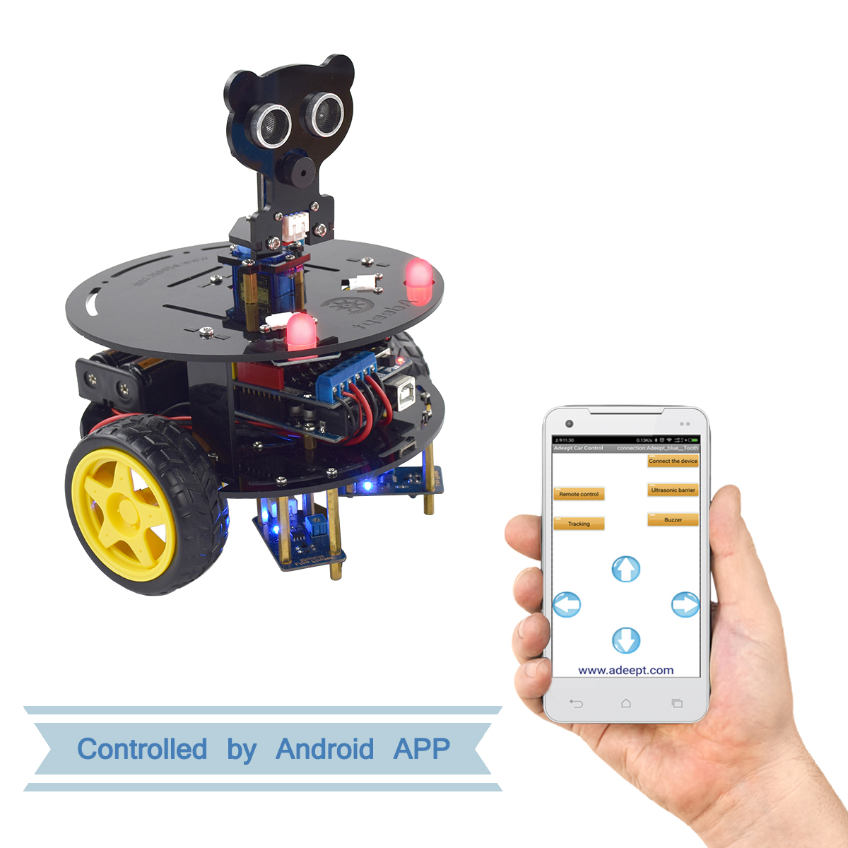 Adeept Robotics Model Arduino Smart Car kit Electronics DIY Ultrasonic Toys 