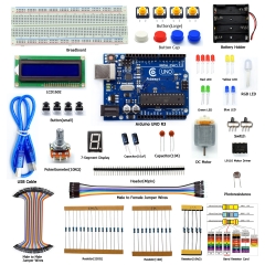 Adeept Starter Kit for Arduino UNO R3, LCD1602, Breadboad, DC Motor, Starter/Beginner Kit for Arduino with Guidebook and C Code