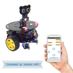 Adeept 3WD Bluetooth Smart Robot Car Kit for Arduino UNO R3, STEM Arduino Starter Learning Kit with PDF Tutorial