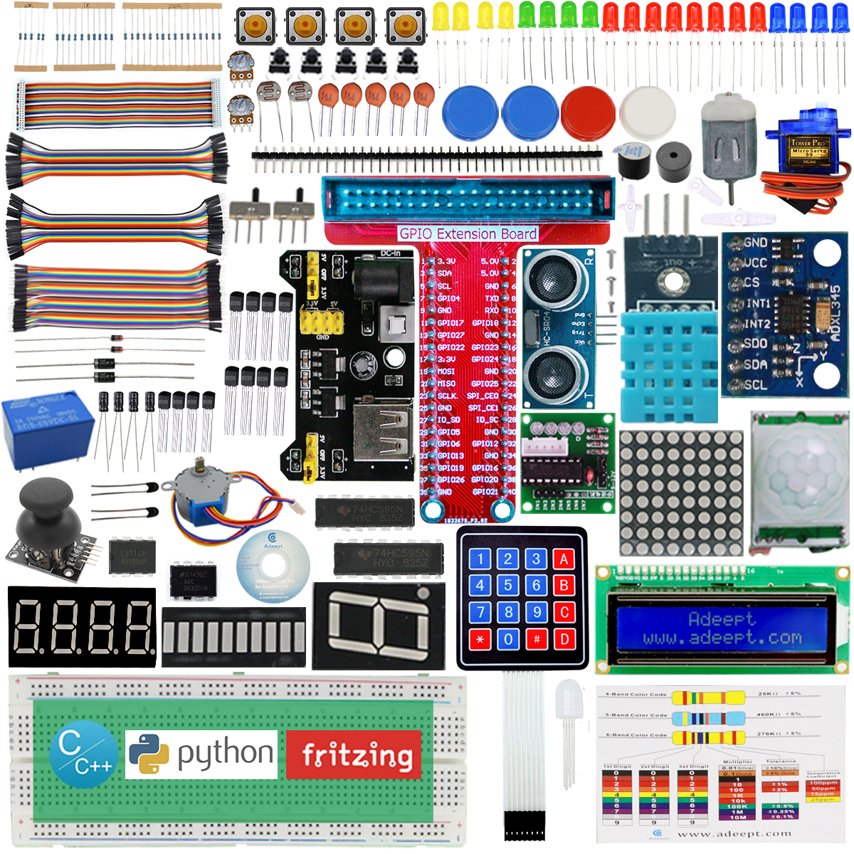 Super Starter Kit For Arduino UNO R3, LCD1602, Breadboad, DC Motor, Starter/Beginner Kit...