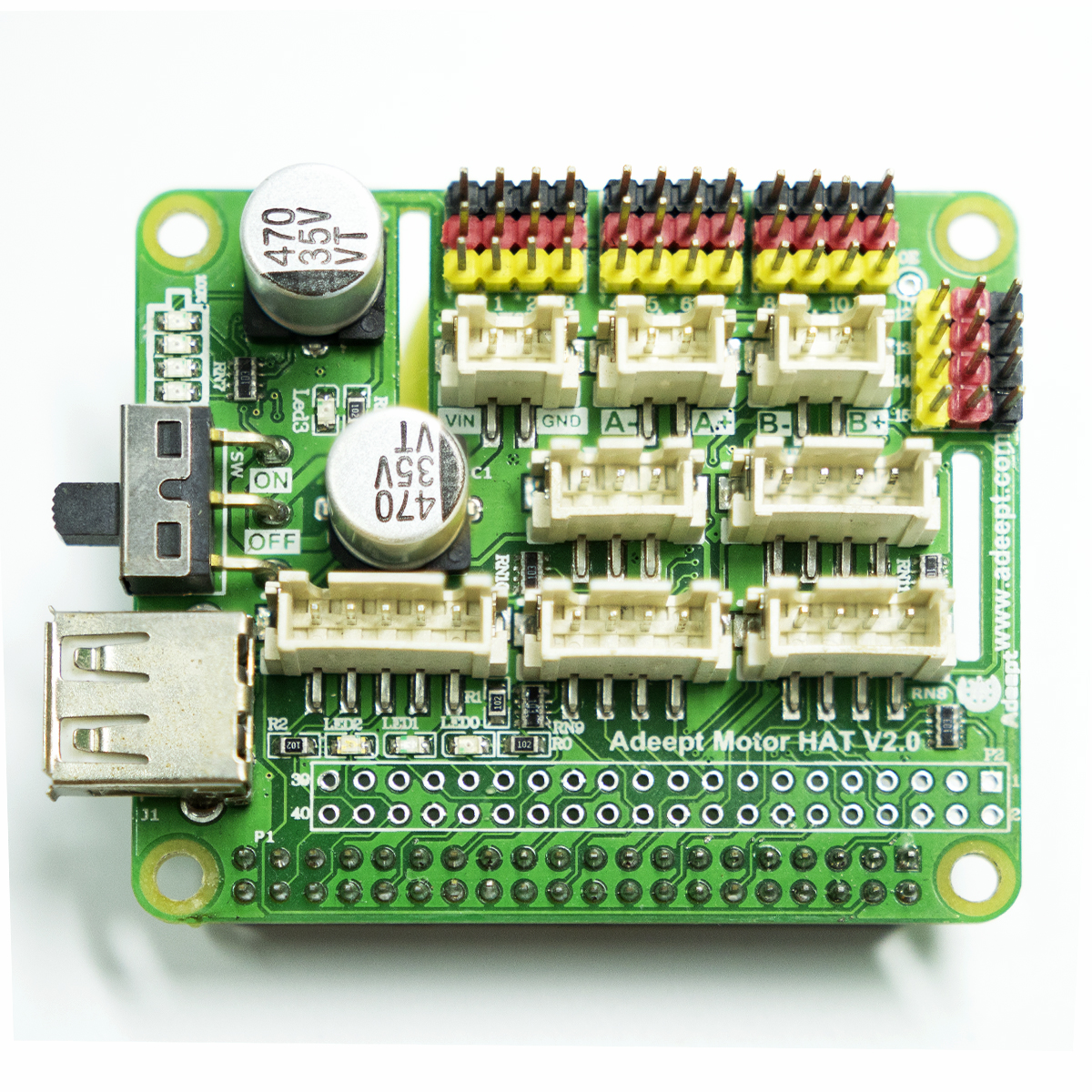 Adeept motor hat for raspberry pi smart robot car driver
