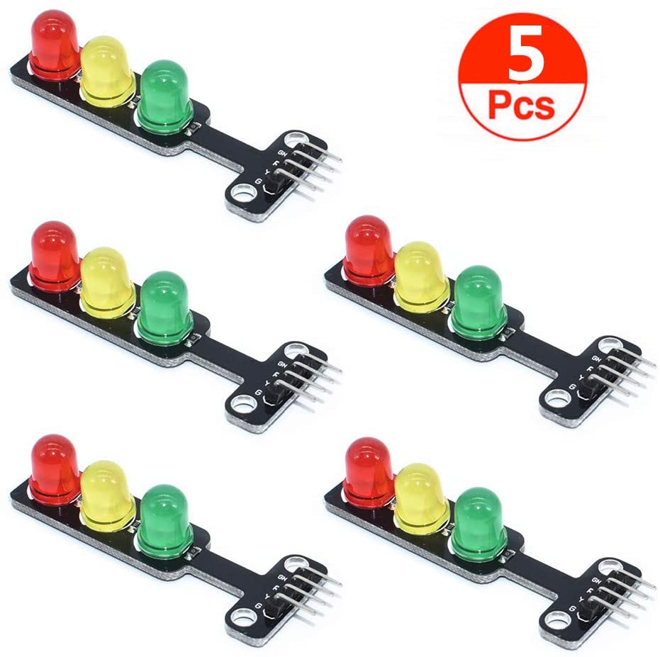 5pcs 5MM 5V Mini Traffic Light Red Yellow Green LED Display Module ...