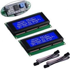 2pcs LCD 2004 Module with I2C Interface Adapter Blue Backlight 2004 20x4 LCD Module Shield for Raspberry Pi Arduino Uno