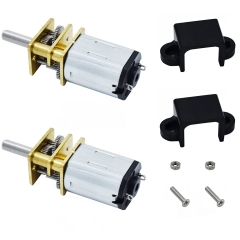 2pcs DC 12V 500RPM N20 High Torque Speed Reduction Motor with Metal Gearbox Motor for DIY RC Toys, DC Motor with Holder