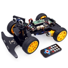 Adeept Smart Car Kit for Raspberry Pi Pico, Line Tracking, Obstacle Avoidance, OLED Display, DIY STEM IR Remote Controlled Educational Robot Car Kit