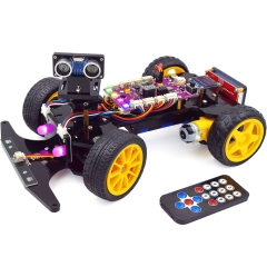 Adeept Smart Car Kit(Compatible with Arduino IDE), Line Tracking, Obstacle Avoidance, OLED Display, Ultrasonic Sensor, IR Wireless Remote Control